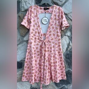 Dolly And Dotty Wrap Dress US 4 UK 8 Retro Popcorn Movie Night Halloween Pinup